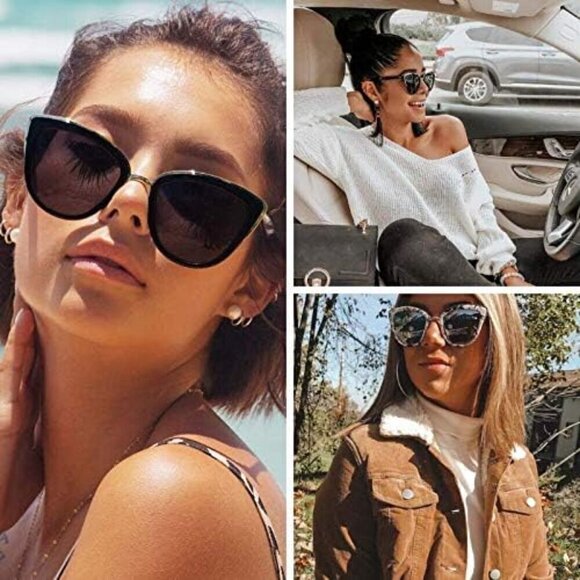 Women\'s Cat Eye Mirrored Sunglasses Oversized Reflective Lenses UV Protection main image 5